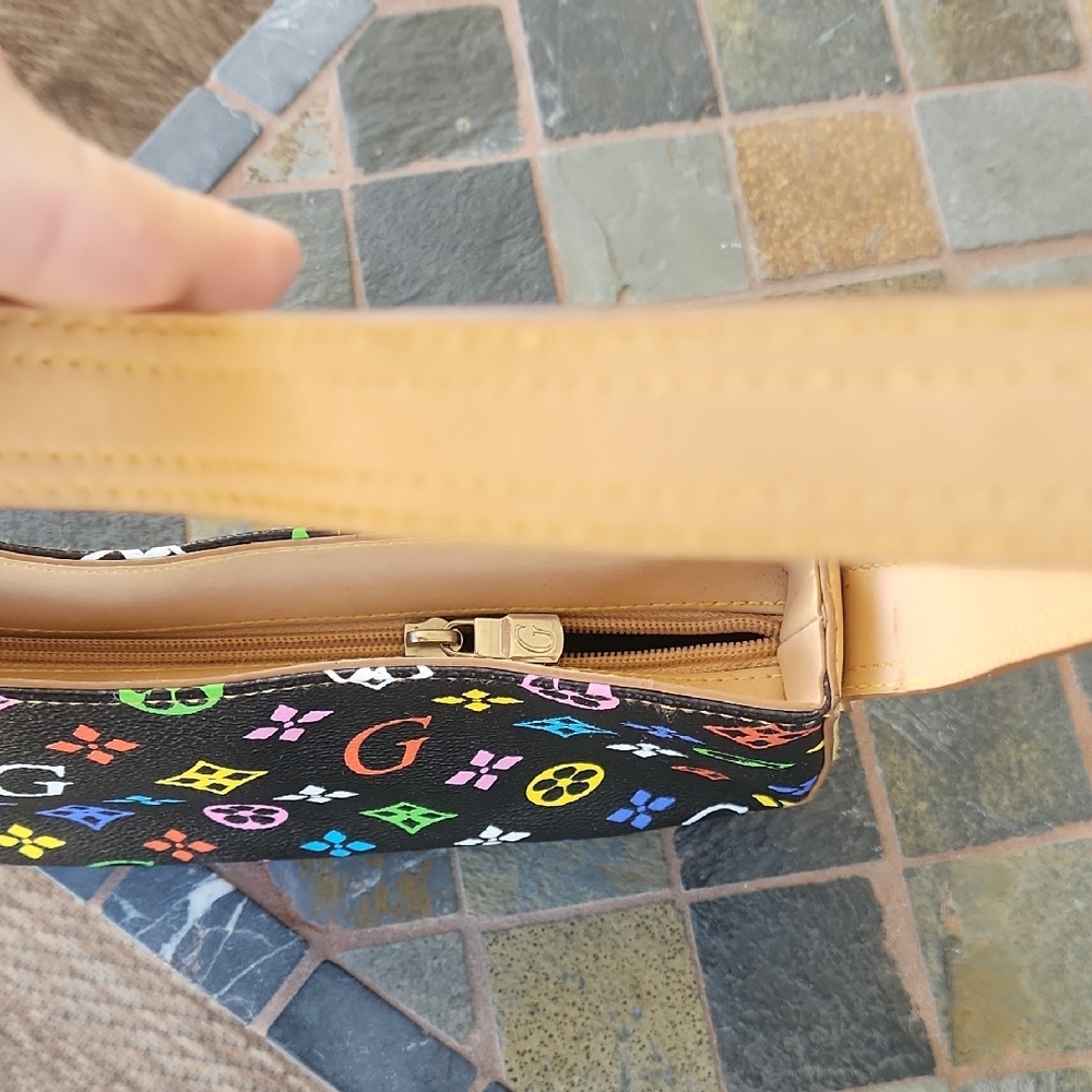 Source Unknown Black Multicolor Logo Print Should… - image 5